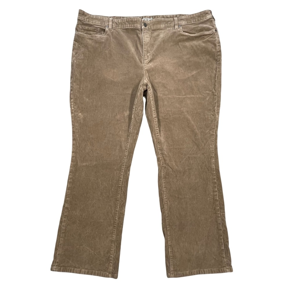 Lands End Brown Mid Rise Demi Bootcut Corduroy Pants Women 26W